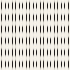 Wall Mural - wavy stripes seamless pattern. abstract fashion volume texture. geometric monochrome template. graph
