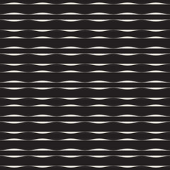 Wall Mural - wavy stripes seamless pattern. abstract fashion volume texture. geometric monochrome template. graph
