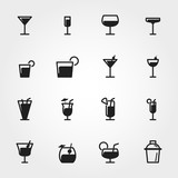 Fototapeta  - cocktail icons
