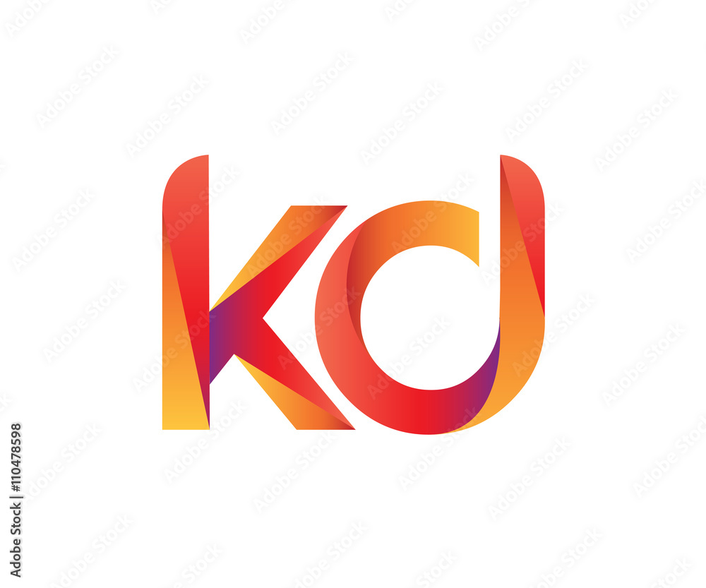 Creative Color Letter K D Logo Stock Vector | Adobe Stock, image size:1000x833