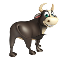 Bull funny cartoon character