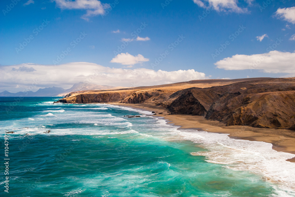 Fuerteventura Pared beach Canary Islands Spain - obrazy, fototapety, plakaty 