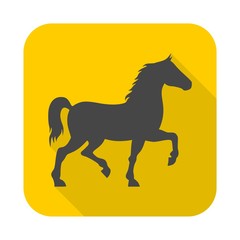 Sticker - Horse silhouette icon with long shadow