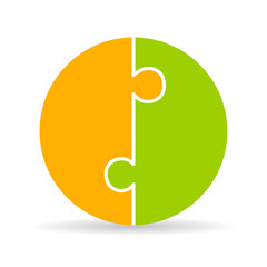 Two part jigsaw blank round chart