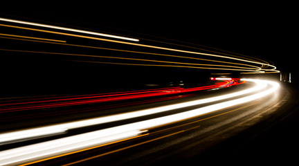 Wall Mural - light trails in tunnel