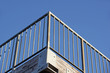 parapet railing with background blue sky