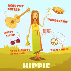 Poster - Hippie Character Illustration 