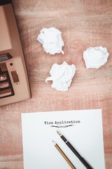 Poster - Composite image of visa application message on a white backgroun