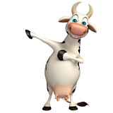 Fototapeta  - fun Cow funny cartoon character