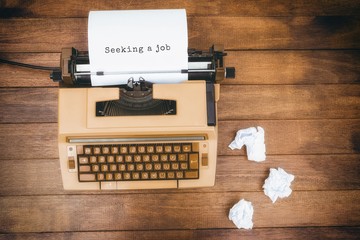 Poster - Composite image of seeking a job message on a white background