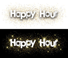 Wall Mural - Happy hour paper banner.