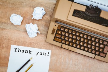 Poster - Composite image of thank you! message on a white background