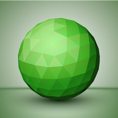 Polygonal sphere. Vector isolated.