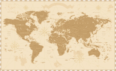 Poster - Old Vintage Retro World Map
