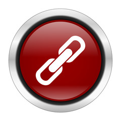 Poster - red round glossy vector chain web icon