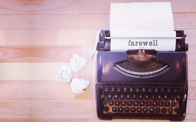 Poster - Composite image of farewell message on a white background