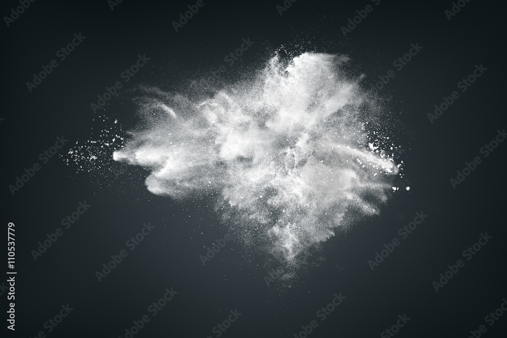 Abstract design of white powder cloud - obrazy, fototapety, plakaty 