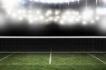 Poster - Composite image of digital image of tennis net on a white backgr