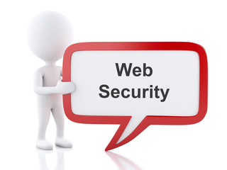 Poster - 3d White people with speech bubble Web Security