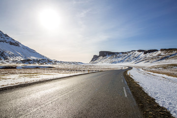 Wall Mural - Road Winter Mountain Iceland