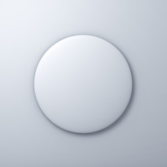 Aufkleber - Blank button or badge on white wall background. 3D rendering.