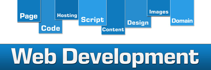 Wall Mural - Web Development Blue Stripes On Top 