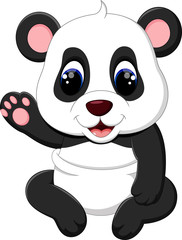 Poster - illustration of cute baby panda cartoon