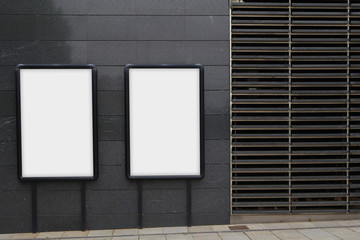 Wall Mural - Two blank billboards for advertising