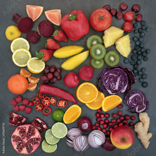 Naklejka na szybę Fresh Fruit and Vegetables