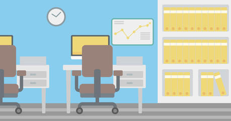 Poster - background of office workplace.