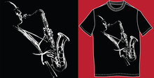 T-shirt With Saxophonist