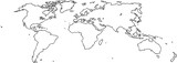 Fototapeta Mapy - Freehand world map sketch on white background. Perspective view.