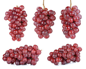 Canvas Print - Red grape isolated on the white background