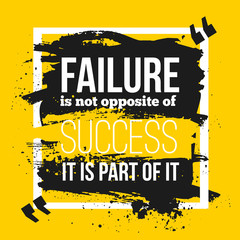 Failure is a part of success. Inspirational motivational quote poster mock up