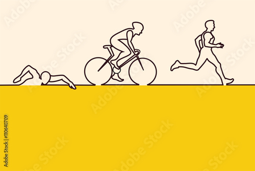 Cuadros en Lienzo Vector illustration triathlon, flat design