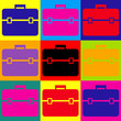 © asmati - Briefcase sign. Pop-art style icons set