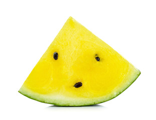 Wall Mural - Sliced yellow watermelon isolated