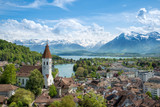 Fototapeta  - The historic city of Thun, in the canton of Bern in Switzerland