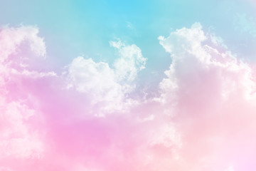 Wall Mural - sun and cloud background with a pastel colored