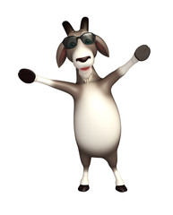 fun Goat cartoon character with sunglass