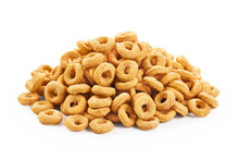 Corn Rings Isolated On White Background. Cereals.