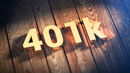 Wall Mural - Word 401k on wood planks