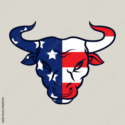 Angry Bull Logo Symbol American Flag Buy This Stock Vector And