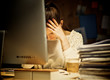 © shefkate - Young and beautiful businesswoman tired from work in the office