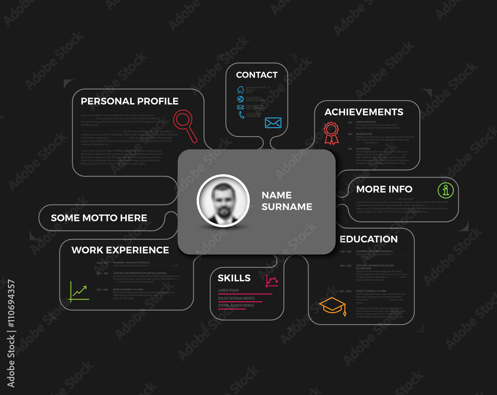 Vector original creative cv / resume template Stock Vector | Adobe Stock