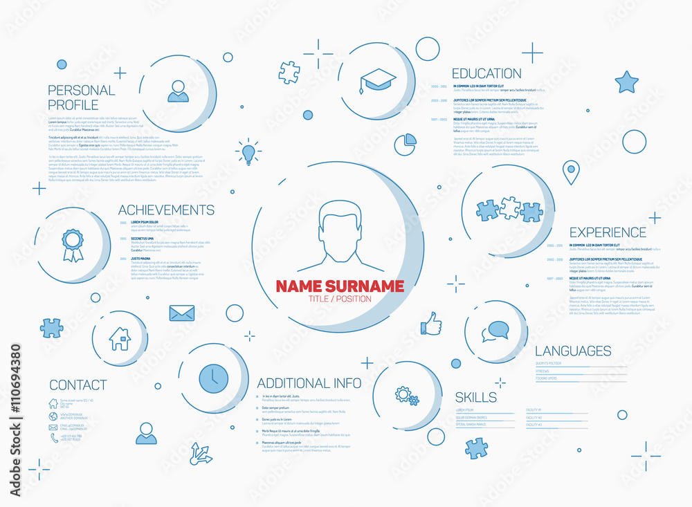 Vector original creative cv / resume template Stock Vector | Adobe Stock