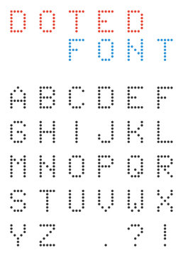 Set of uppercasse dotted letters - alphabet font made of small c