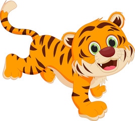 Wall Mural - cute tiger cartoon