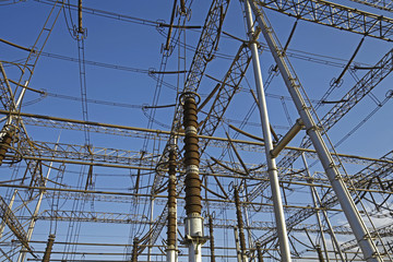 High voltage electric tower line