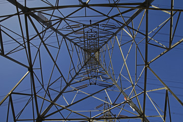 High voltage electric tower line